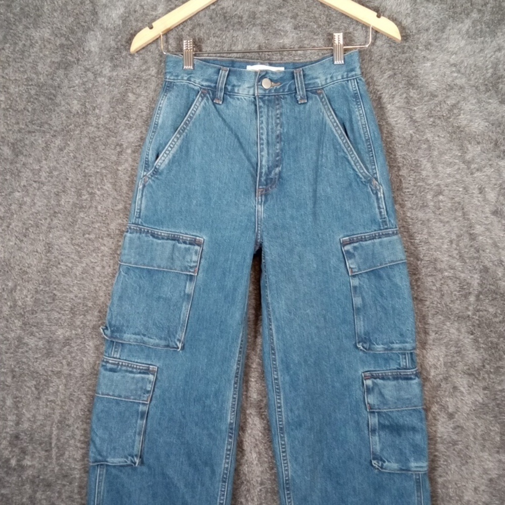 Denim Forum The 90s Millie High Rise Cargo Cotton Streetware Womens 24 - Picture 3 of 13